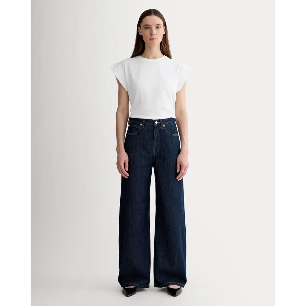 EVERLANE The OG Baggy Jean 29R Dark Indigo Wide Leg High Rise Rigid NEW B82